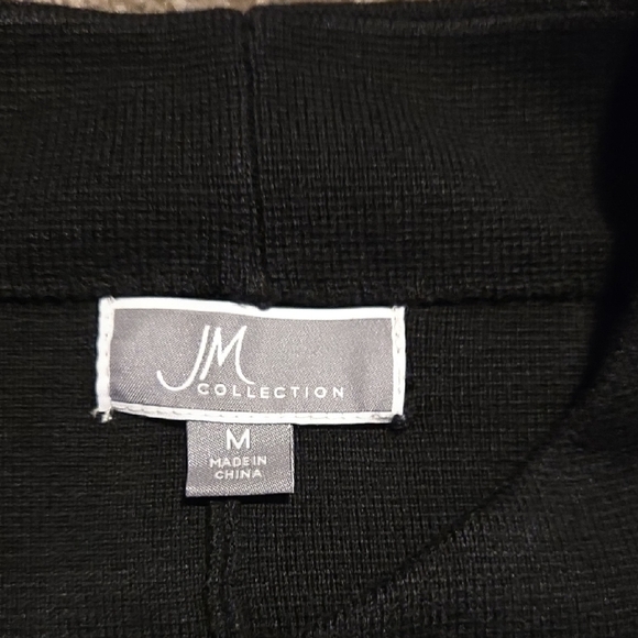 JM Collection Black Top with Jewel Detail - Picture 2 of 7